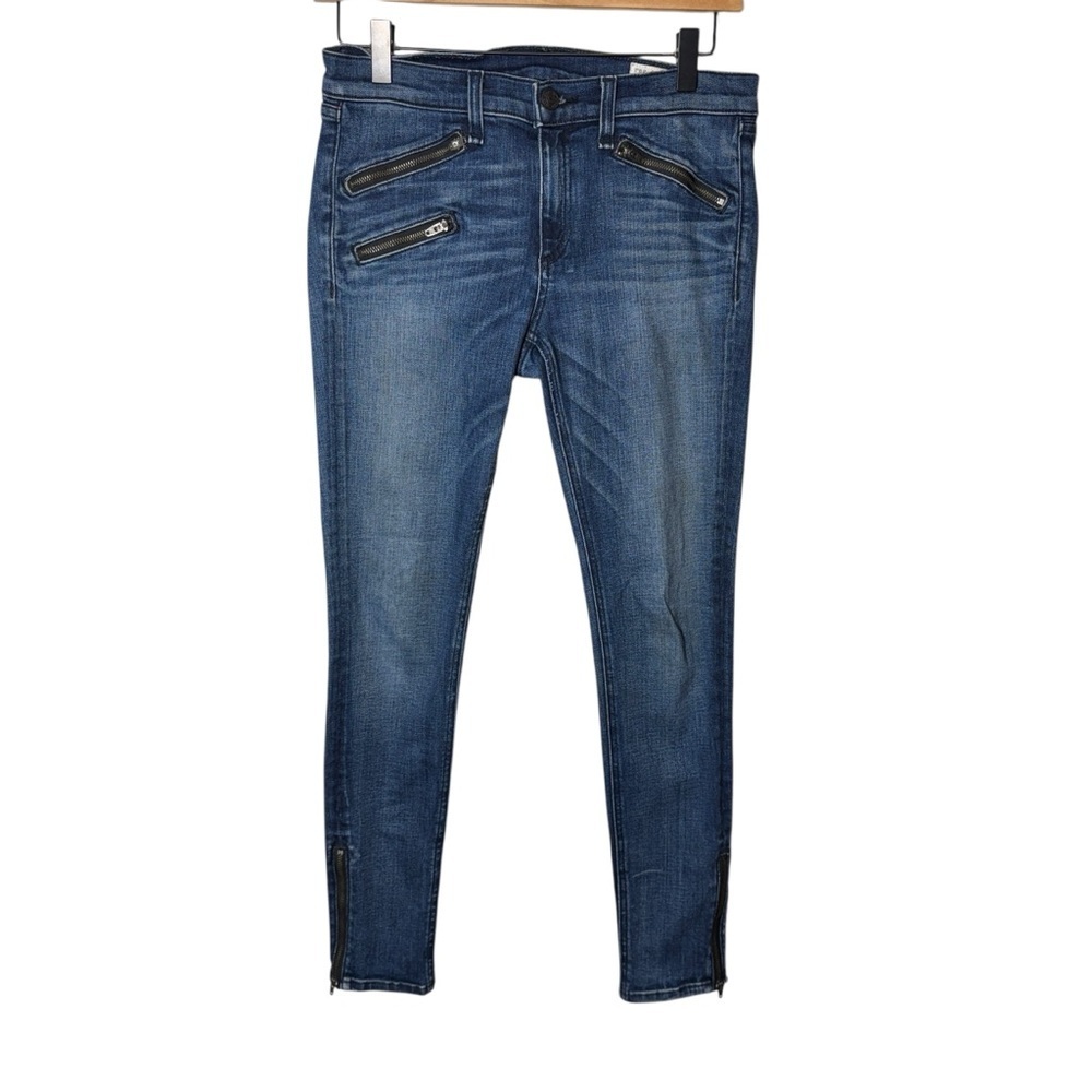 Rag & Bone Zipper Accent Skinny Jeans Zipper Hem Size 27